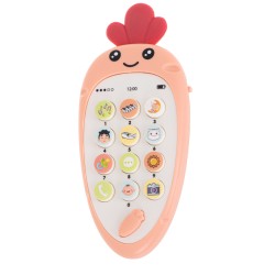 Žaislinis muzikinis telefonas rožinė morka