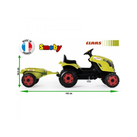 Pedalais minamas vaikiškas traktorius su priekaba Smoby Class Traktor XL