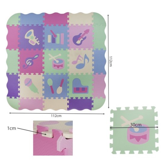 Minkštas Edukacinis Kilimėlis - Dėlionė (Puzzle) Muzika 9 vnt.