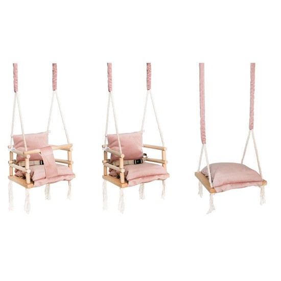 Vienvietės medinės sūpynės Deluxe Rose