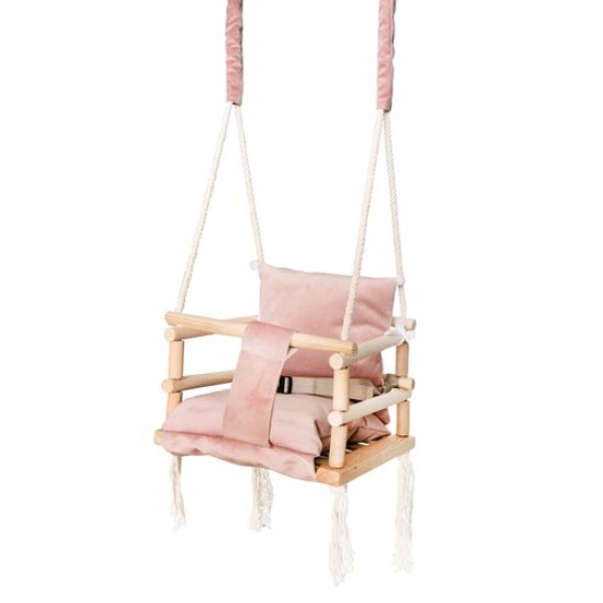 Vienvietės medinės sūpynės Deluxe Rose