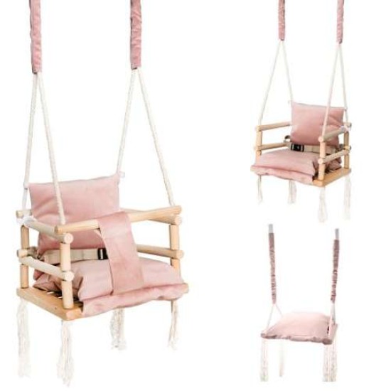 Vienvietės medinės sūpynės Deluxe Rose