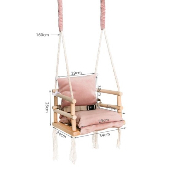 Vienvietės medinės sūpynės Deluxe Rose