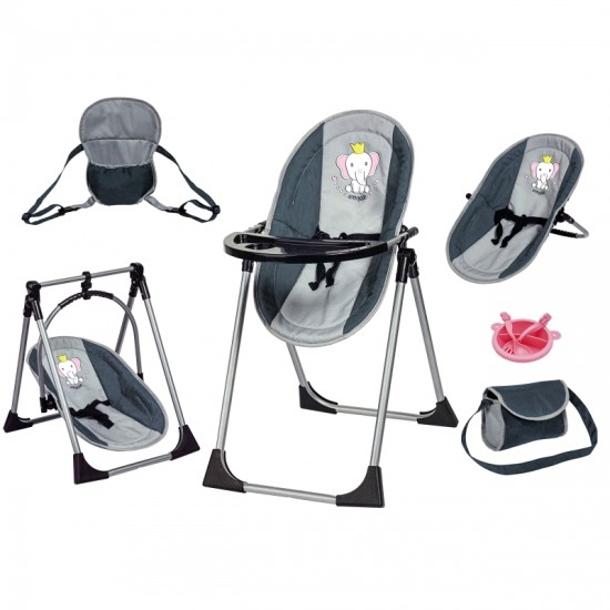 Maitinimo kėdutė lėlei WOOPIE Royal 5in1