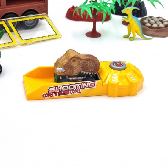 WOOPIE dinozaurų sunkvežimis su paleidimo priemone ir žaisliniais automobiliais