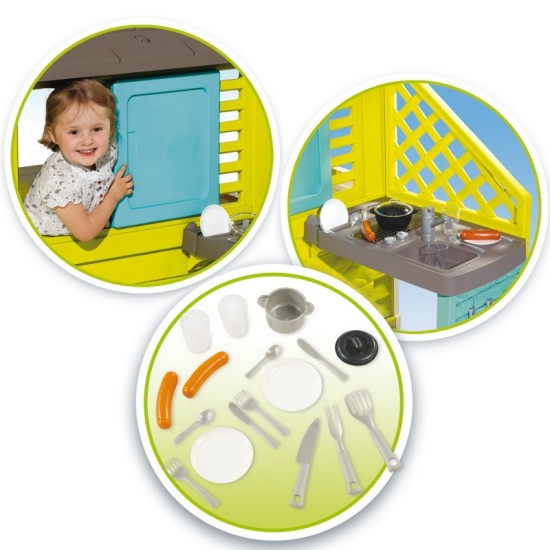 Vaikų žaidimų namelis su virtuvėle Smoby Pretty Playhouse + Summer Kitchen