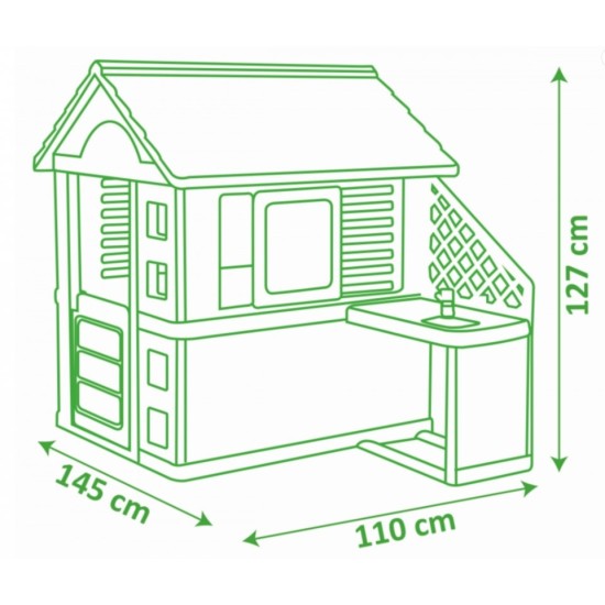 Vaikų žaidimų namelis su virtuvėle Smoby Pretty Playhouse + Summer Kitchen
