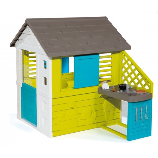 Vaikų žaidimų namelis su virtuvėle Smoby Pretty Playhouse + Summer Kitchen