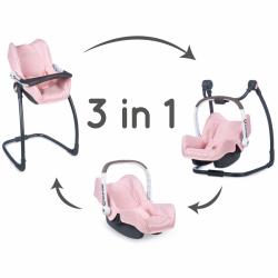 Maitinimo kėdutė lėlei SMOBY Maxi Cosi 3in1 Rose