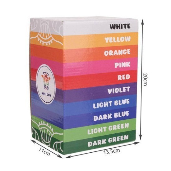 Spalvingi Holi milteliai – rinkinys 10x100g.