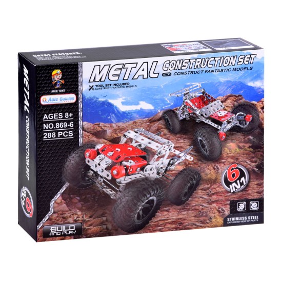 Metalinis konstruktorius, 288 detalių 6in1