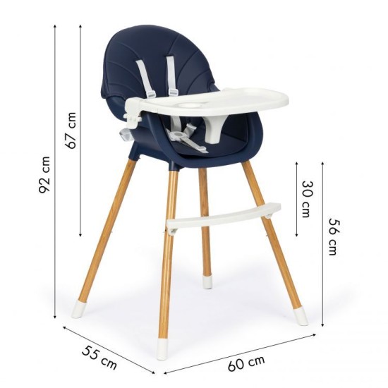 Maitinimo kėdutė Ecotoys Dark Blue New 2in1