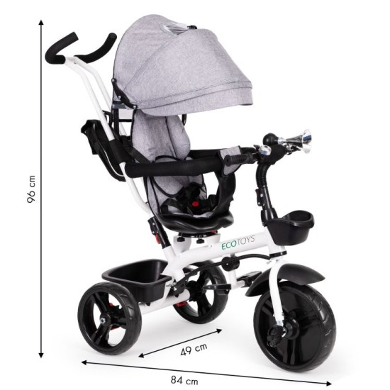 Vaikiškas triratukas Ecotoys GREY New