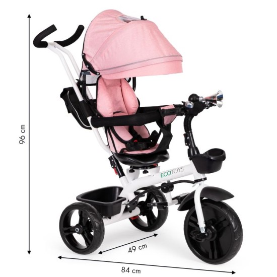 Vaikiškas triratukas Ecotoys Pink New