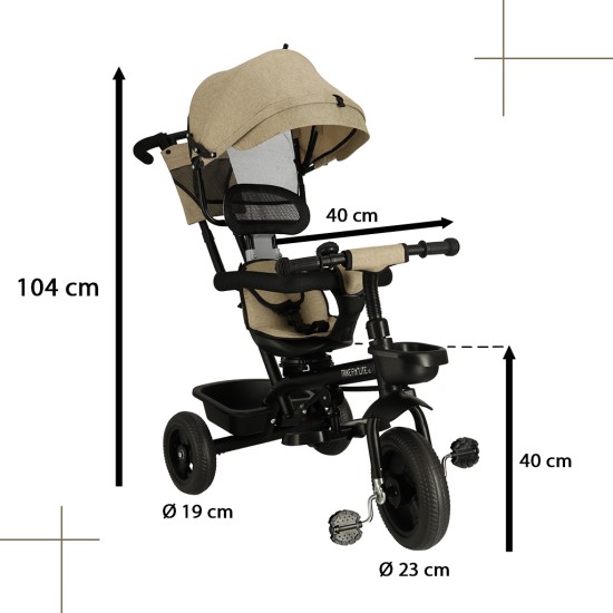 Vaikiškas triratukas TRIKE FIX LITE V2, Kreminis