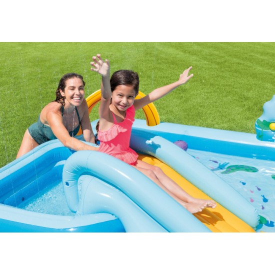 INTEX vandens žaidimų baseinas-pramogų zona "Joyful Jungle Playground" purškiančiu vandenį