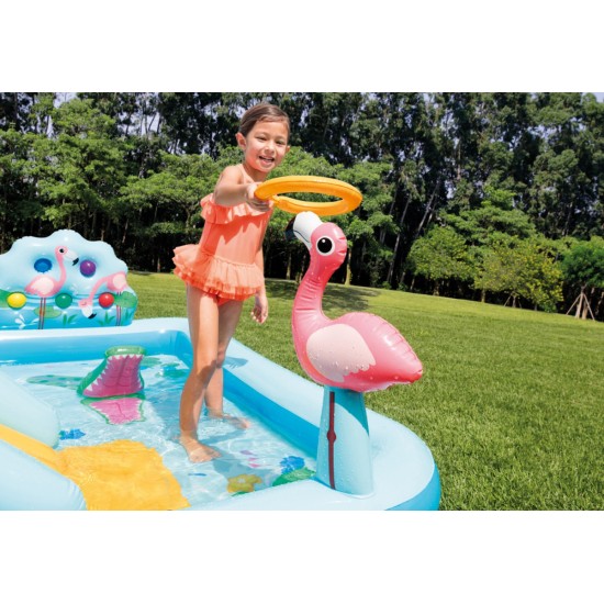 INTEX vandens žaidimų baseinas-pramogų zona "Joyful Jungle Playground" purškiančiu vandenį
