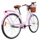 Moteriškas miesto dviratis 28" 3 bėgių White/Pink