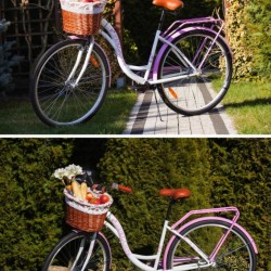 Moteriškas dviratis MalTrack dydis 28" (balta/rožinė)