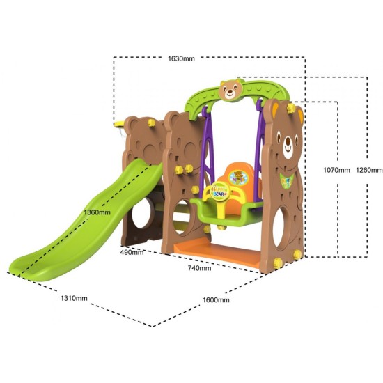 Vaikiška žaidimų aikštelė  3*1 ruda Teddy bear