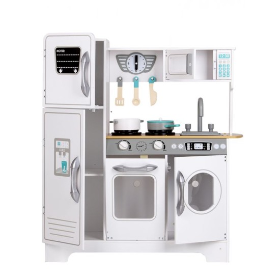 Daugiafunkcinė moderni medinė virtuvėlė su skalbimo mašina ir orkaite