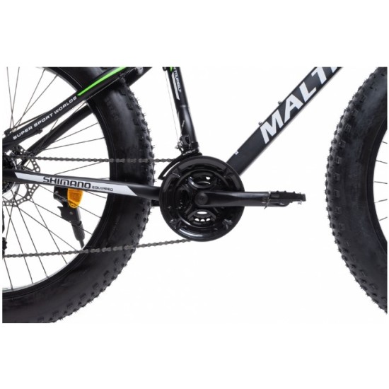 Dviratis MalTrack JAGUAR FATBIKE 26" SHIMANO (plieninis, juoda)