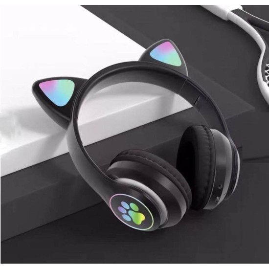 Belaidės „Bluetooth“ ausinės su LED ausimis