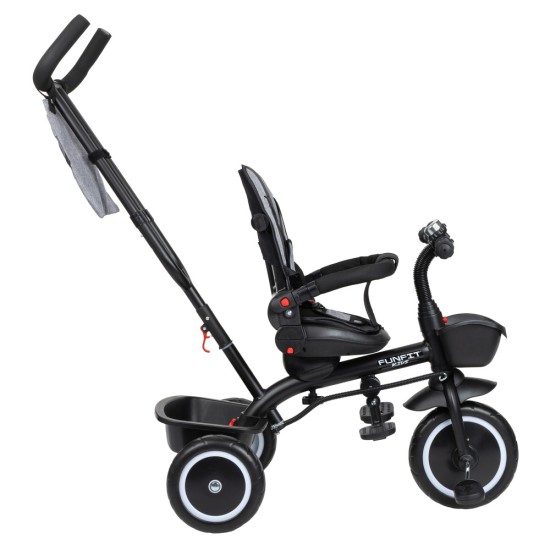 Vaikiškas triratukas Funfit Kids Zippy, Grey