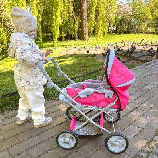 Lėlių vežimėlis Woopie Royal, rožinis 4in1