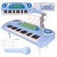 Vaikiškas pianinas 37 klavišų su mikrofonu, mėlynas, USB, MP3
