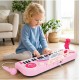 Vaikiškas pianinas 37 klavišų su mikrofonu, rožinis, USB, MP3