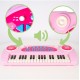 Vaikiškas pianinas 37 klavišų su mikrofonu, rožinis, USB, MP3