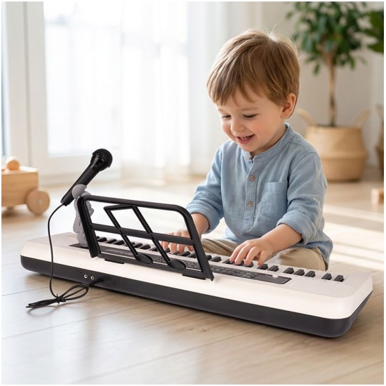 Vaikiškas pianinas 61 klavišų su mikrofonu, USB, LED