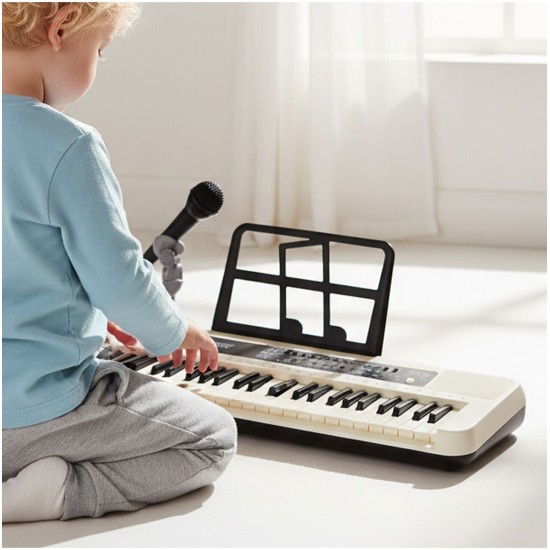 Vaikiškas pianinas 61 klavišų su mikrofonu, USB, LED