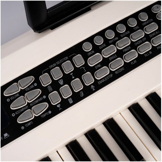 Vaikiškas pianinas 61 klavišų su mikrofonu, USB, LED