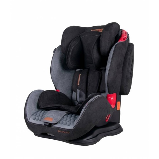 Automobilinė kėdutė COLETTO SPORTIVO šlapia pilka su juoda 9-36 Kg.