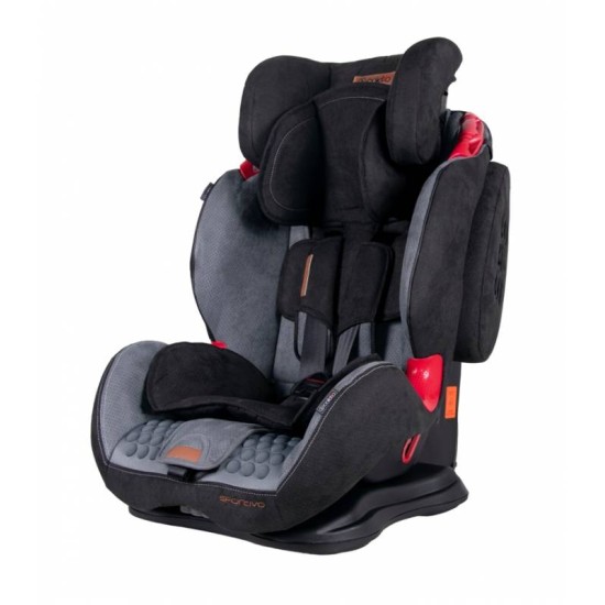 Automobilinė kėdutė COLETTO SPORTIVO šlapia pilka su juoda 9-36 Kg.