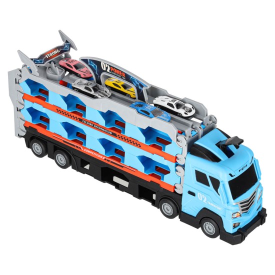Automobilių lenktynių trasa su sunkvežimiu - 210 cm, 8 elementai