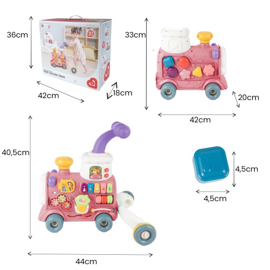 Daugiafunkcinis stumdukas kūdikiams Montessori 3in1. Rose