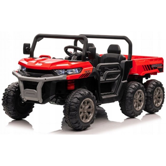 Dvivietis vaikiškas elektromobilis Farmer Truck, raudonas 4x4 300 W