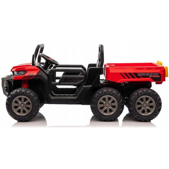 Dvivietis vaikiškas elektromobilis Farmer Truck, raudonas 4x4 300 W