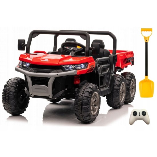 Dvivietis vaikiškas elektromobilis Farmer Truck, raudonas 4x4 300 W