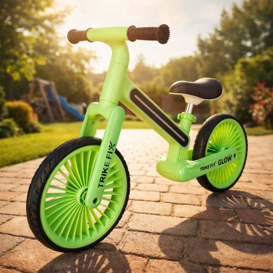 Balansinis dviratis trike švytėjimas lengvas LED, žalias