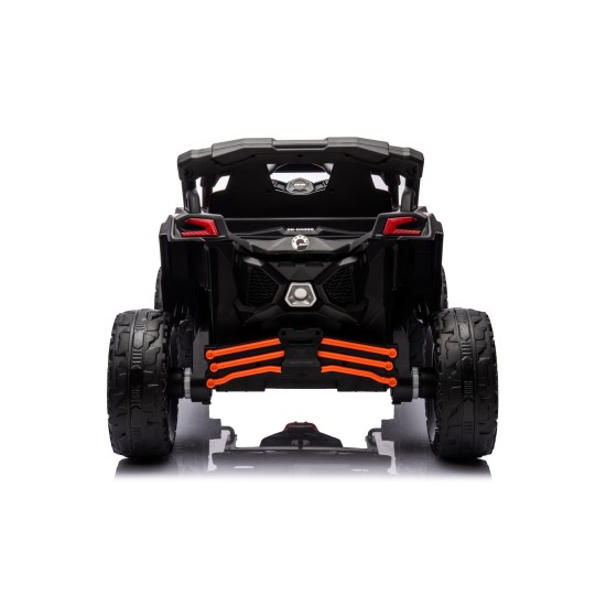 Vienvietis vaikiškas elektromobilis Can-Am Maverick ATV, – 24V, 4 varikliai, 800W, oranžinis