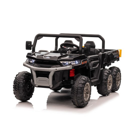 Dvivietis vaikiškas elektromobilis Farmer Truck, juodas 4x4 300 W