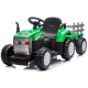 Elektrinis traktorius New Holland su priekaba, žalias