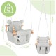 Vaikiškos medvilninės sūpynės su pagalvėlėmis ir dirželiais, 12-36 mėn., 60 kg, pilkos