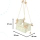 Vienvietės medinės sūpynės 28 cm, baltos