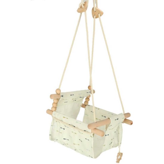 Vienvietės medinės sūpynės 28 cm, baltos