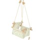 Vienvietės medinės sūpynės 28 cm, baltos